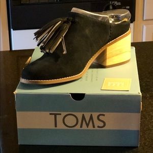 Leila Mule Black Suede Mule-Tom’s sz 8, NEW in box